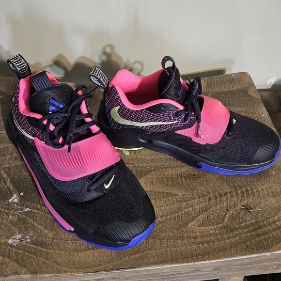 Nike Black and Pink Sneakers with Sleek Design, Unisex Yout