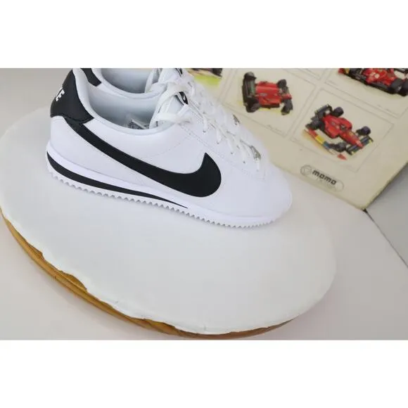 Nike Cortez Leather 'Panda Black' White Sneakers, Size 7Y / 8.5W BNIB DM0950-108