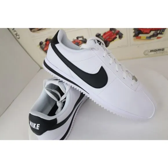 Nike Cortez Leather 'Panda Black' White Sneakers, Size 7Y / 8.5W BNIB DM0950-108
