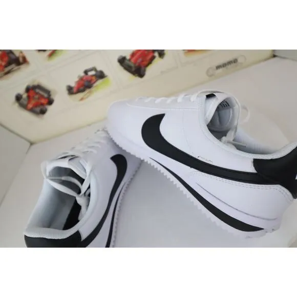 Nike Cortez Leather 'Panda Black' White Sneakers, Size 7Y / 8.5W BNIB DM0950-108
