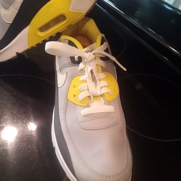 NIKE Gray and Yellow Sneakers with Smiley Face