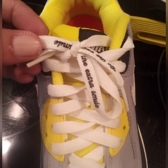 NIKE Gray and Yellow Sneakers with Smiley Face