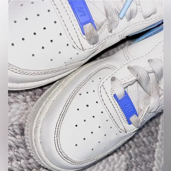 NIKE  Kids Air Force 1 LV8 GS Sail/Chill Blue. YouthUnisex- Sneakers  (3.5)Yrs.