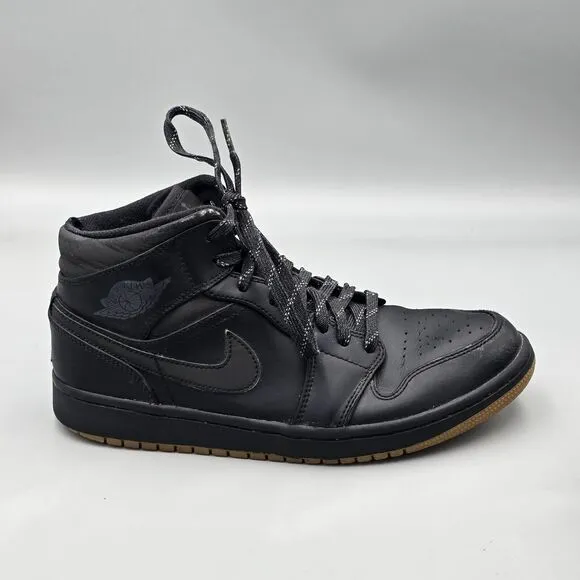Nike Men's Size 8.5 US Air Jordan 1 Winterized Black Gum High Top Sneakers READ