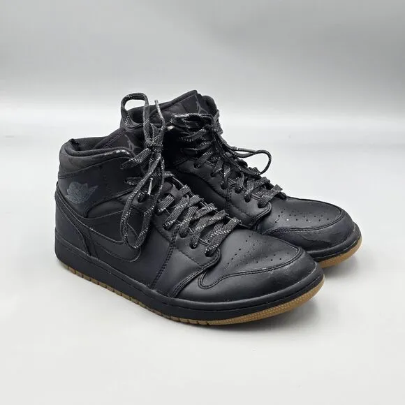 Nike Men's Size 8.5 US Air Jordan 1 Winterized Black Gum High Top Sneakers READ