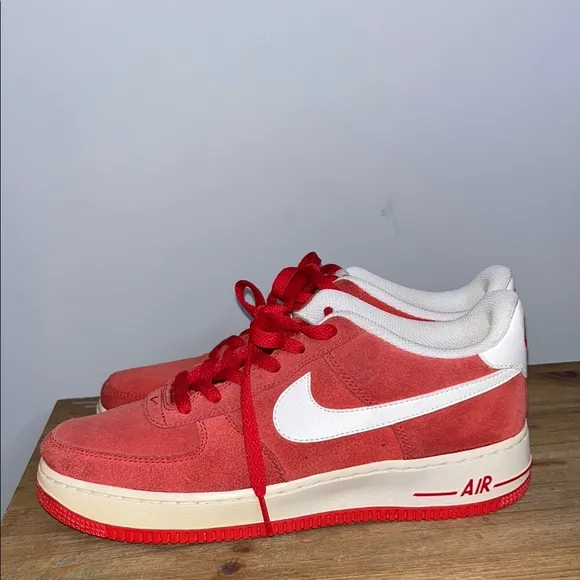 Nike Red and White Sneakers Air Force 1
