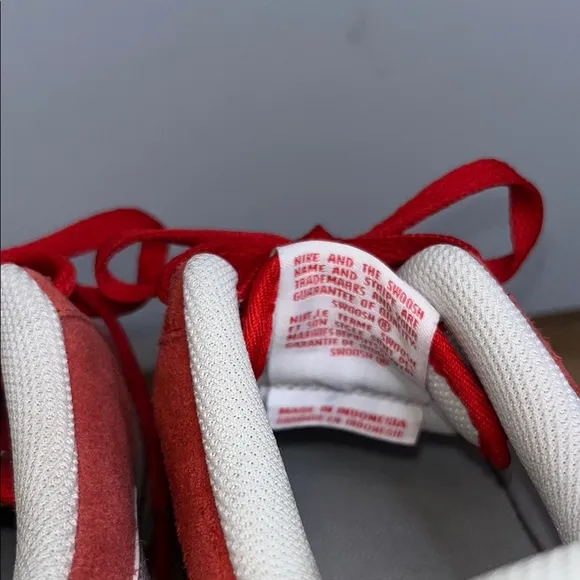 Nike Red and White Sneakers Air Force 1