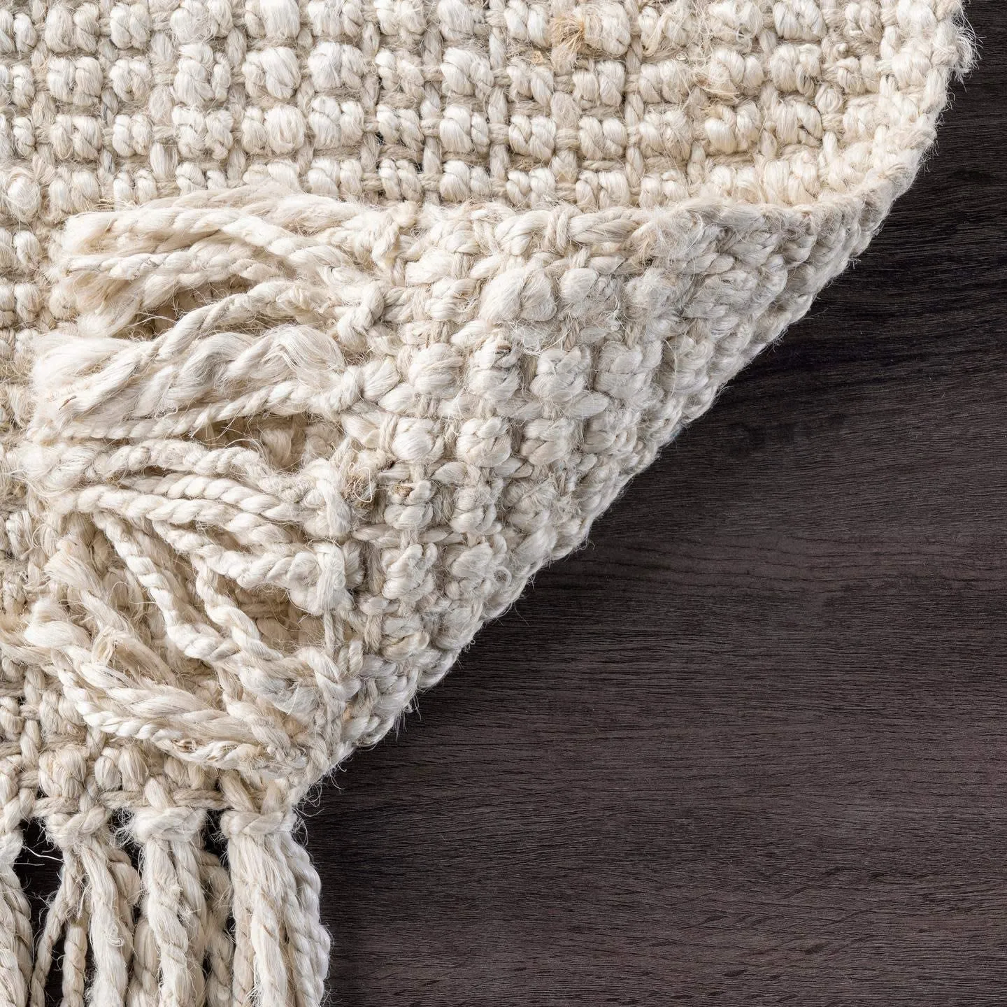 nuLOOM Handwoven Chunky Loop Jute Rug, 4' x 6', Off White! Made in India! Retails $243 W/Tax!
