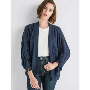 Nwt LUCKY BRAND Cinched Sleeve Navy Cardigan, Gently Used, Size L