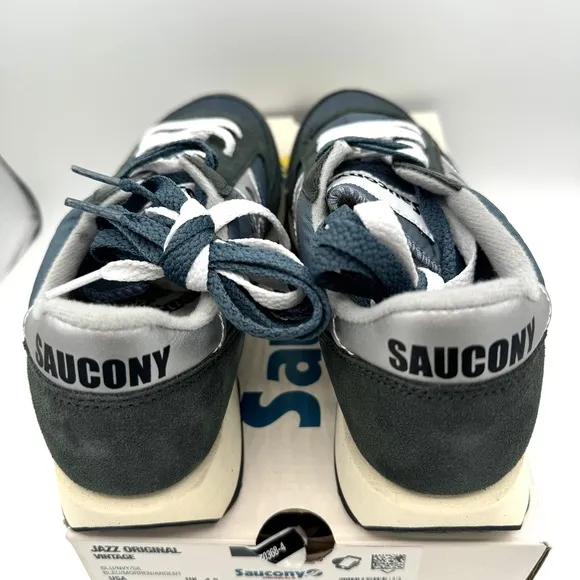 NWT Saucony Jazz Vintage Classic Sneakers Navy Blue White Silver Original Shoes