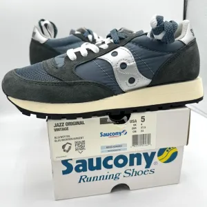 NWT Saucony Jazz Vintage Classic Sneakers Navy Blue White Silver Original Shoes