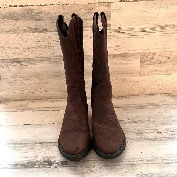 Old West Men’s Size 8.5D Oil Tan Western/Work Boots Pullover On Round Toe
