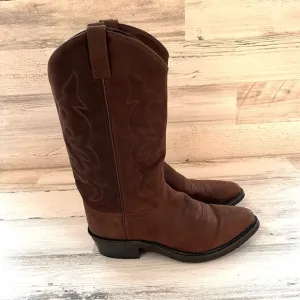 Old West Men’s Size 8.5D Oil Tan Western/Work Boots Pullover On Round Toe