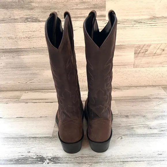 Old West Men’s Size 8.5D Oil Tan Western/Work Boots Pullover On Round Toe