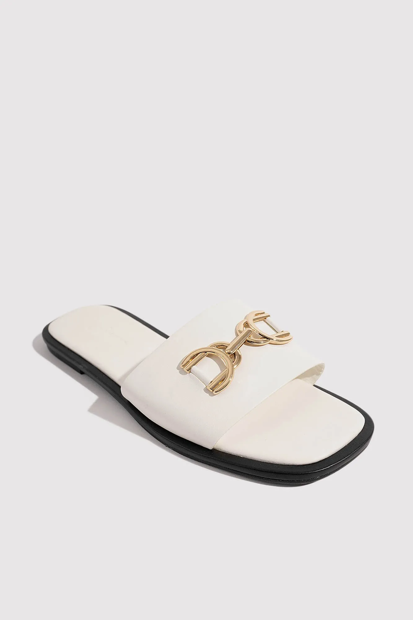 One Band Square Toe Buckle Sandals