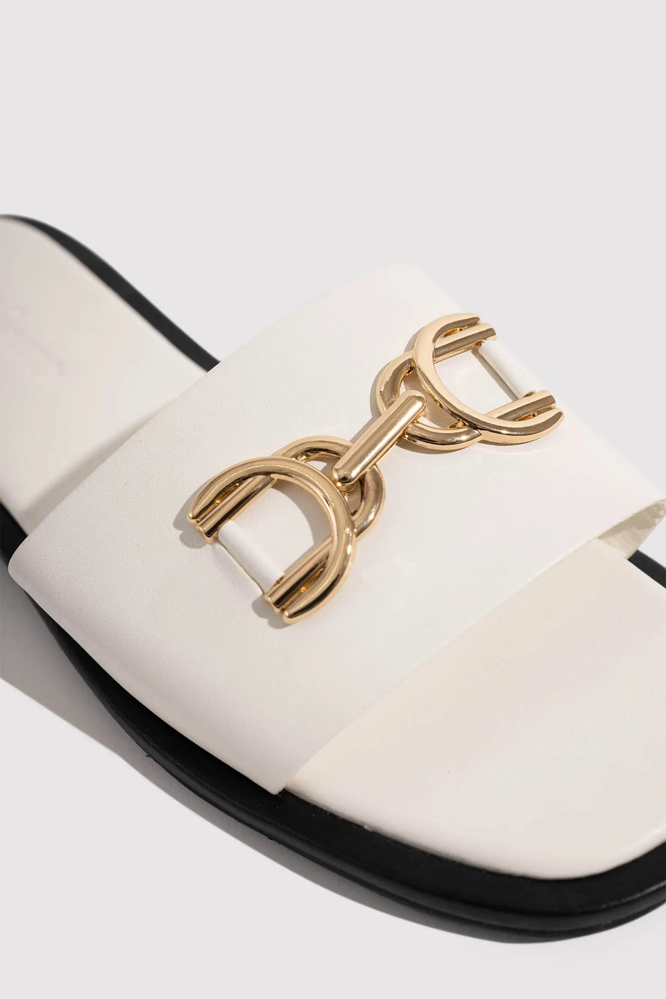 One Band Square Toe Buckle Sandals
