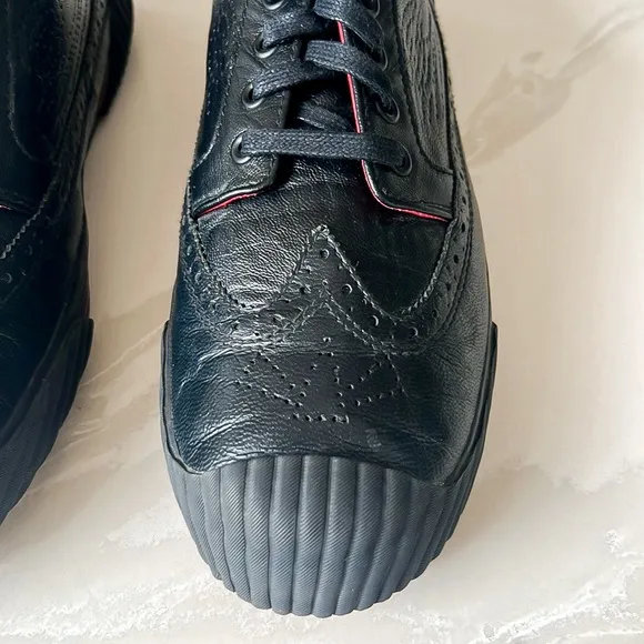 PF Flyers Brogue Men’s Black Leather Wingtip Sneakers Mens Sz 9.5 Womens Sz 11