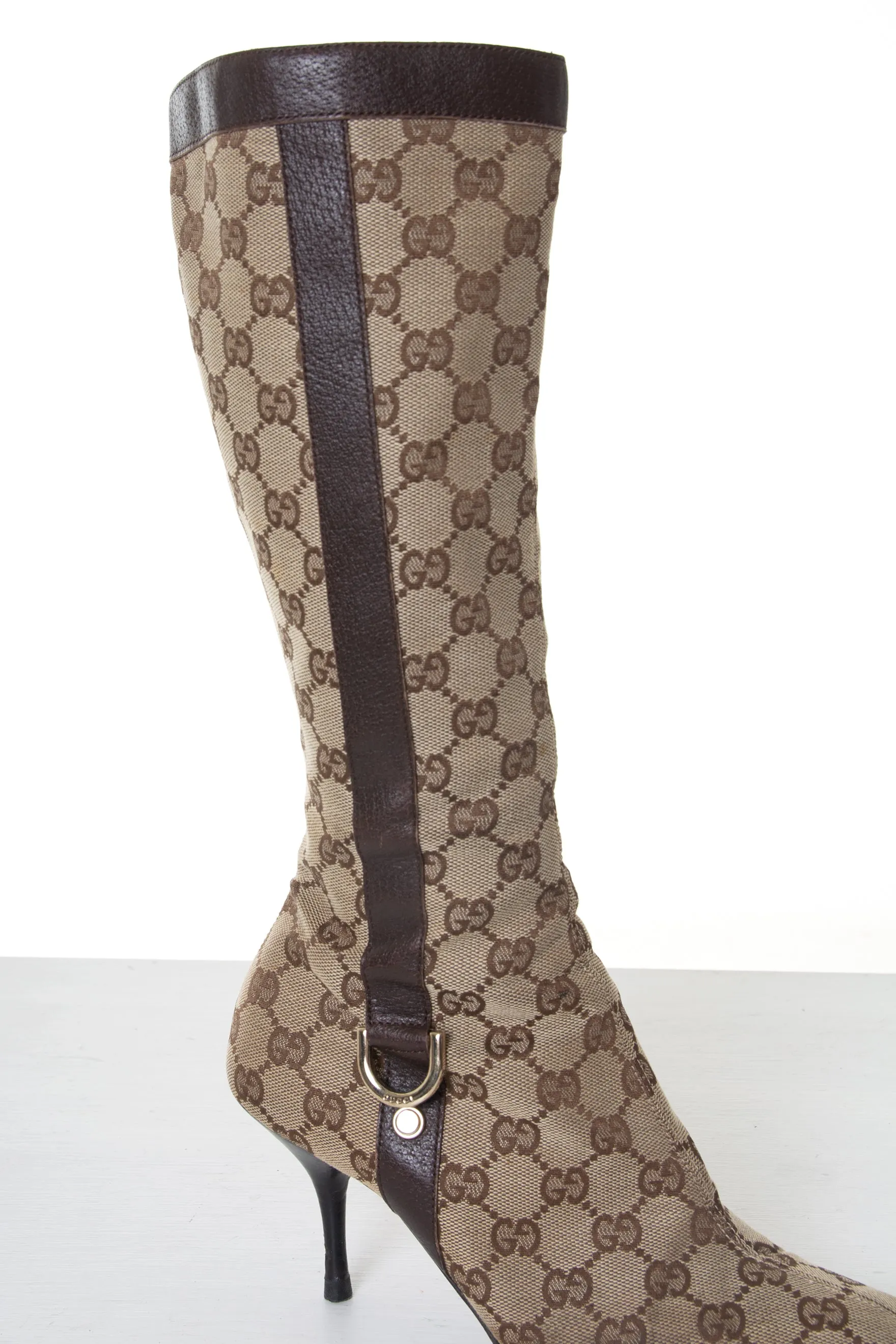Pointed Toe Monogram Boots