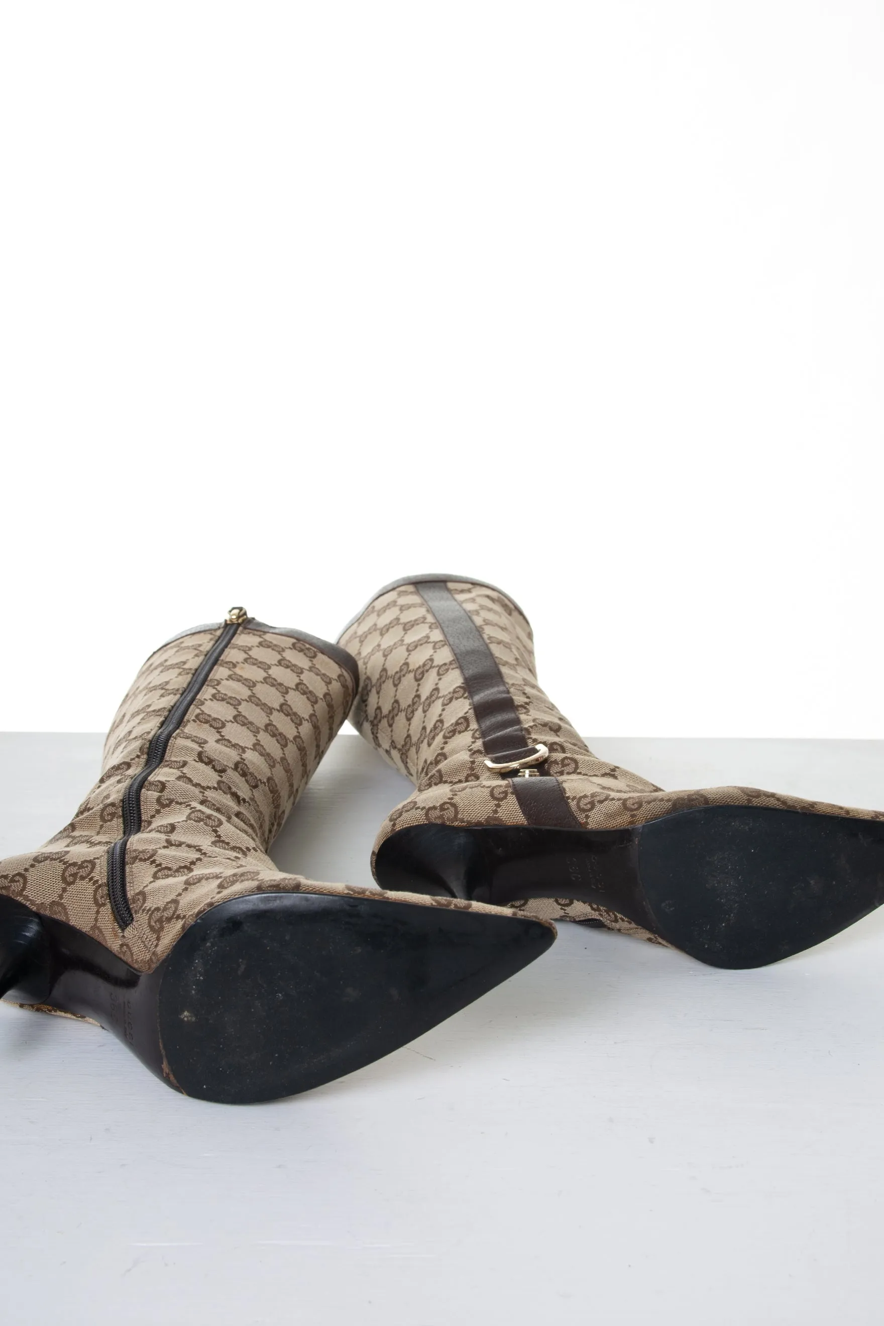 Pointed Toe Monogram Boots