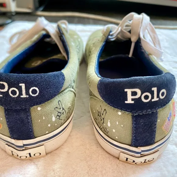 Polo Ralph Lauren Thorton Graffiti  Canvas Sneakers &quot;Equality For All&quot; Mens 9.5D