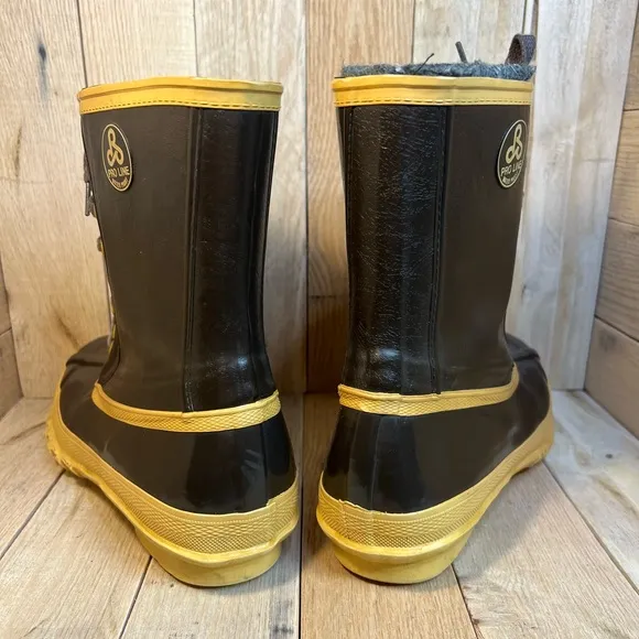 Pro Line® Rubber Boots Brown and Yellow