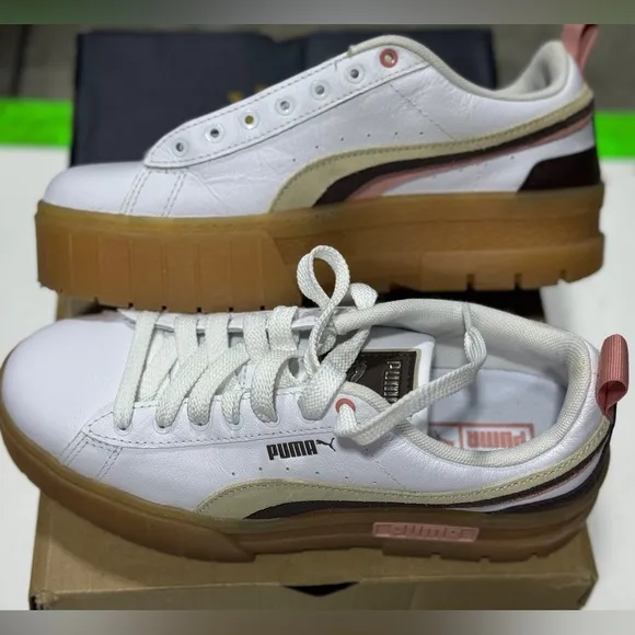🍦Puma Mayze Triplex Women's Sneakers in White Chocolate Brown, Size 9