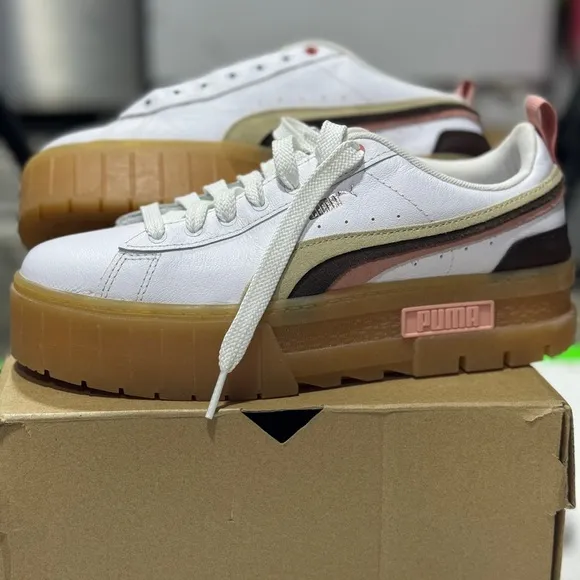 🍦Puma Mayze Triplex Women's Sneakers in White Chocolate Brown, Size 9