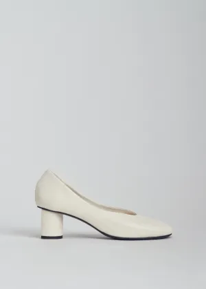 Pump Heel in Smooth Leather - Ivory