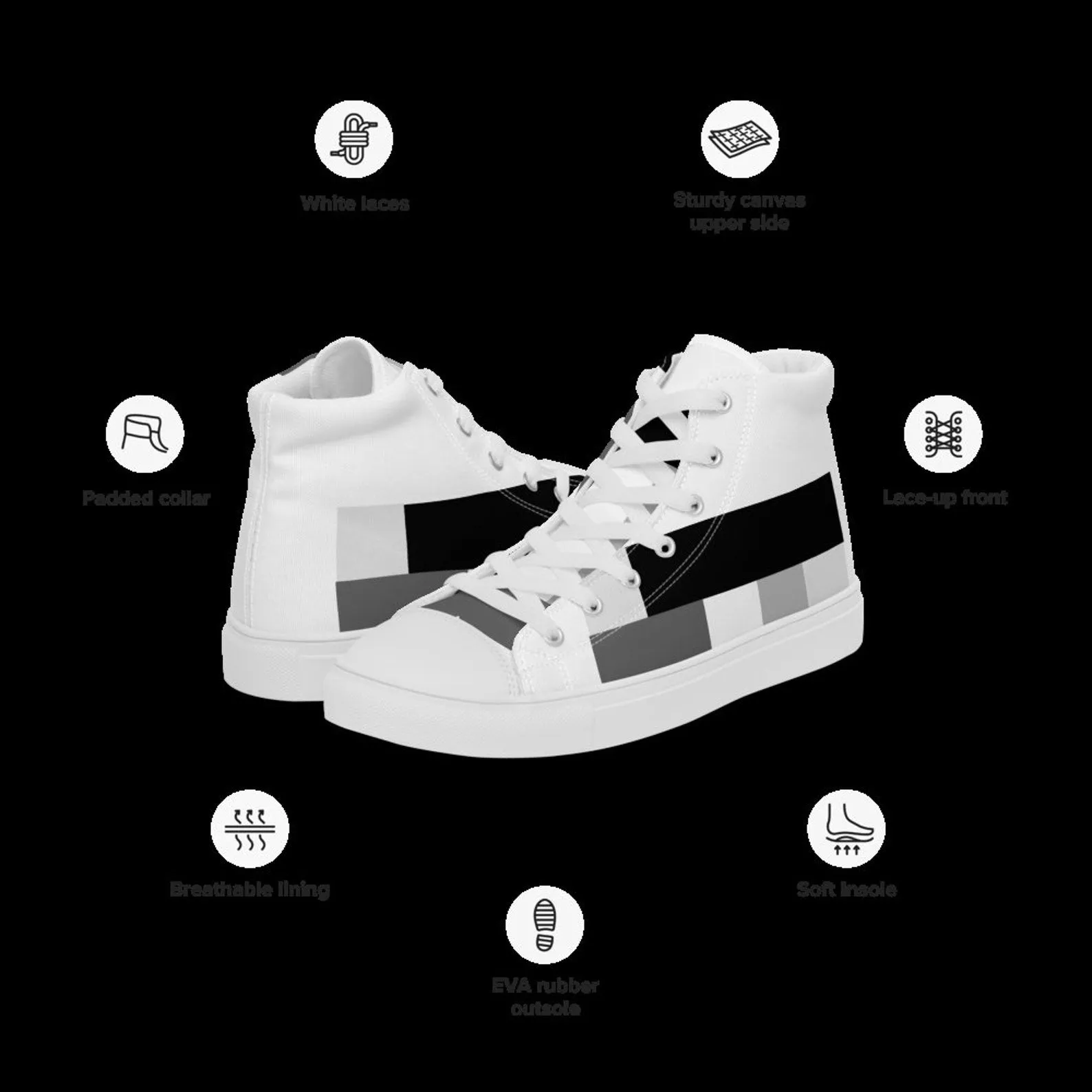 Rebel Eye Men’s High Top Canvas Shoes