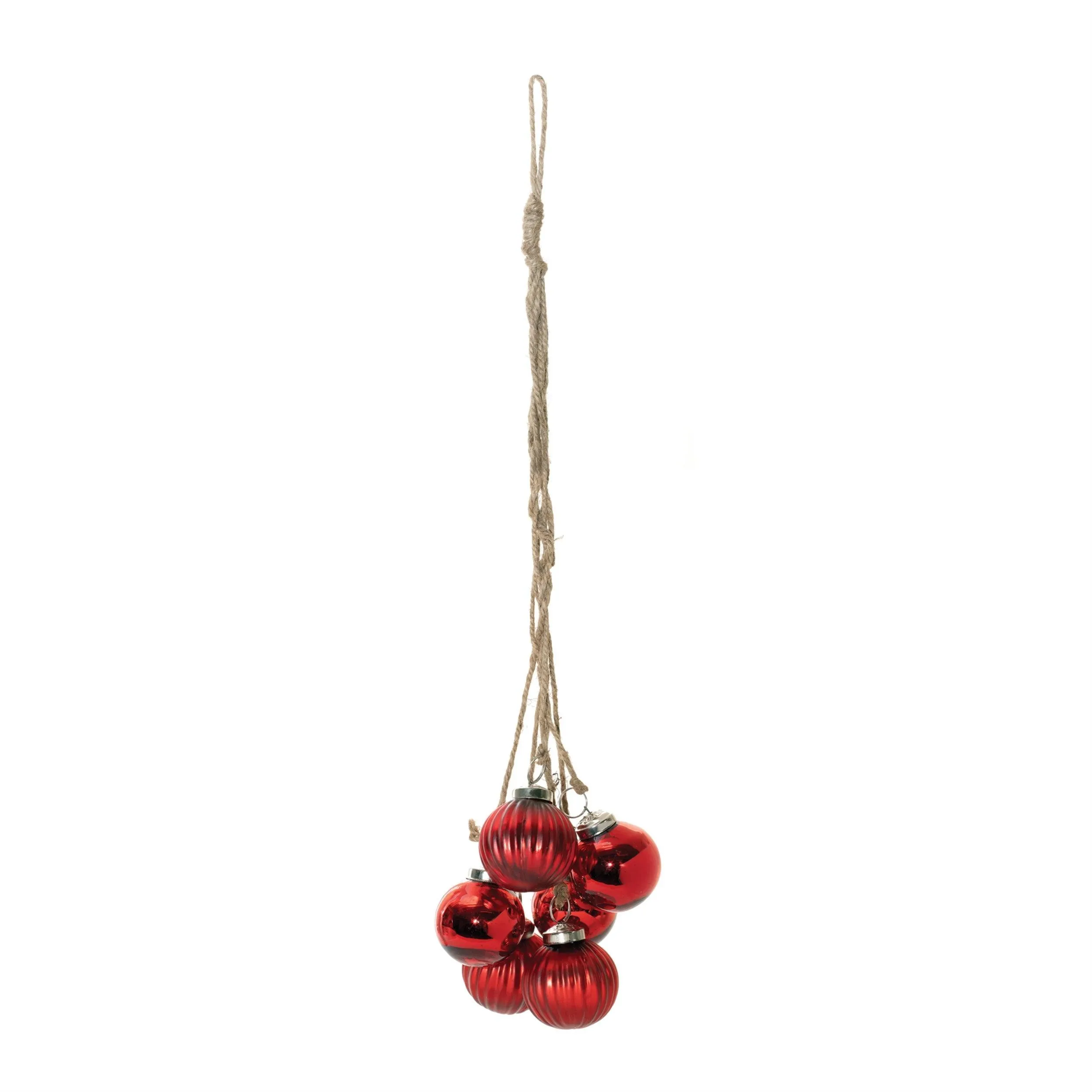 Red Glass Ball Cluster Drop Ornament (Set of 2)