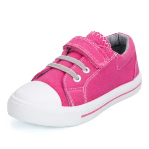 Red/Pink Single Hook and Loop Canvas Sneakers