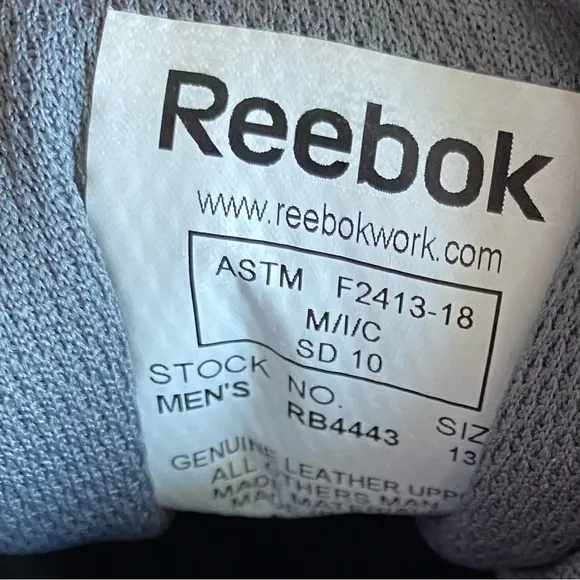 Reebok Leather Sublite Oil Slip Resistant Men's Work Sneakers