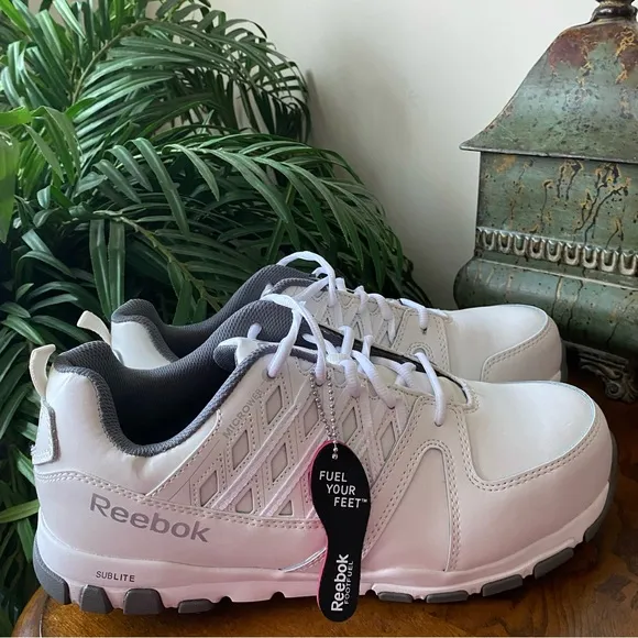 Reebok Leather Sublite Oil Slip Resistant Men's Work Sneakers