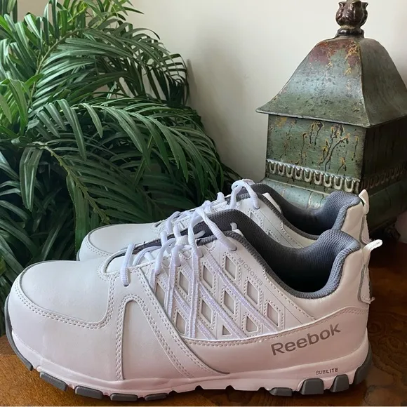 Reebok Leather Sublite Oil Slip Resistant Men's Work Sneakers