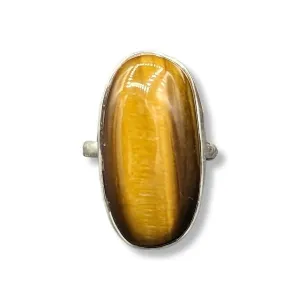 Ring Tiger's Eye Sterling Silver Size 8