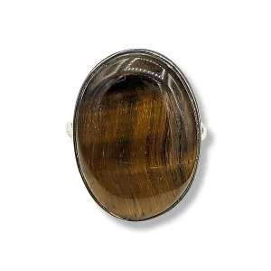 Ring Tiger's Eye Sterling Silver Size 8
