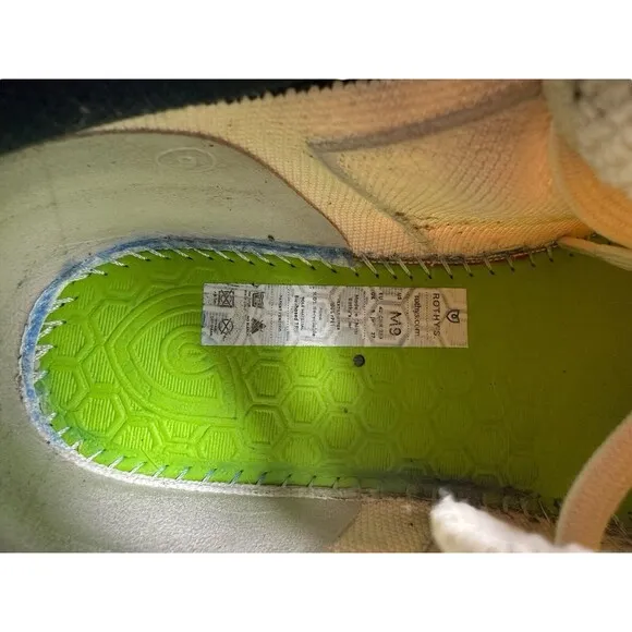 Rothy’s Size 9 The RS01 Sneaker in Bone White Men’s Lace Up‎ Sneakers #S143-15