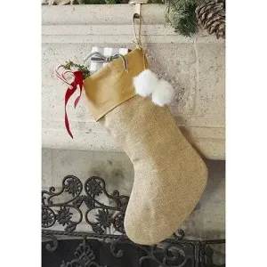 RUSTIC BOHEMIAN JUTE HOLIDAY STOCKING HOLDER