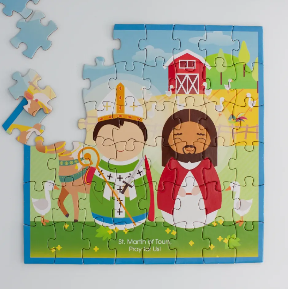 Saint Martin of Tours and Jesus Mini Puzzle