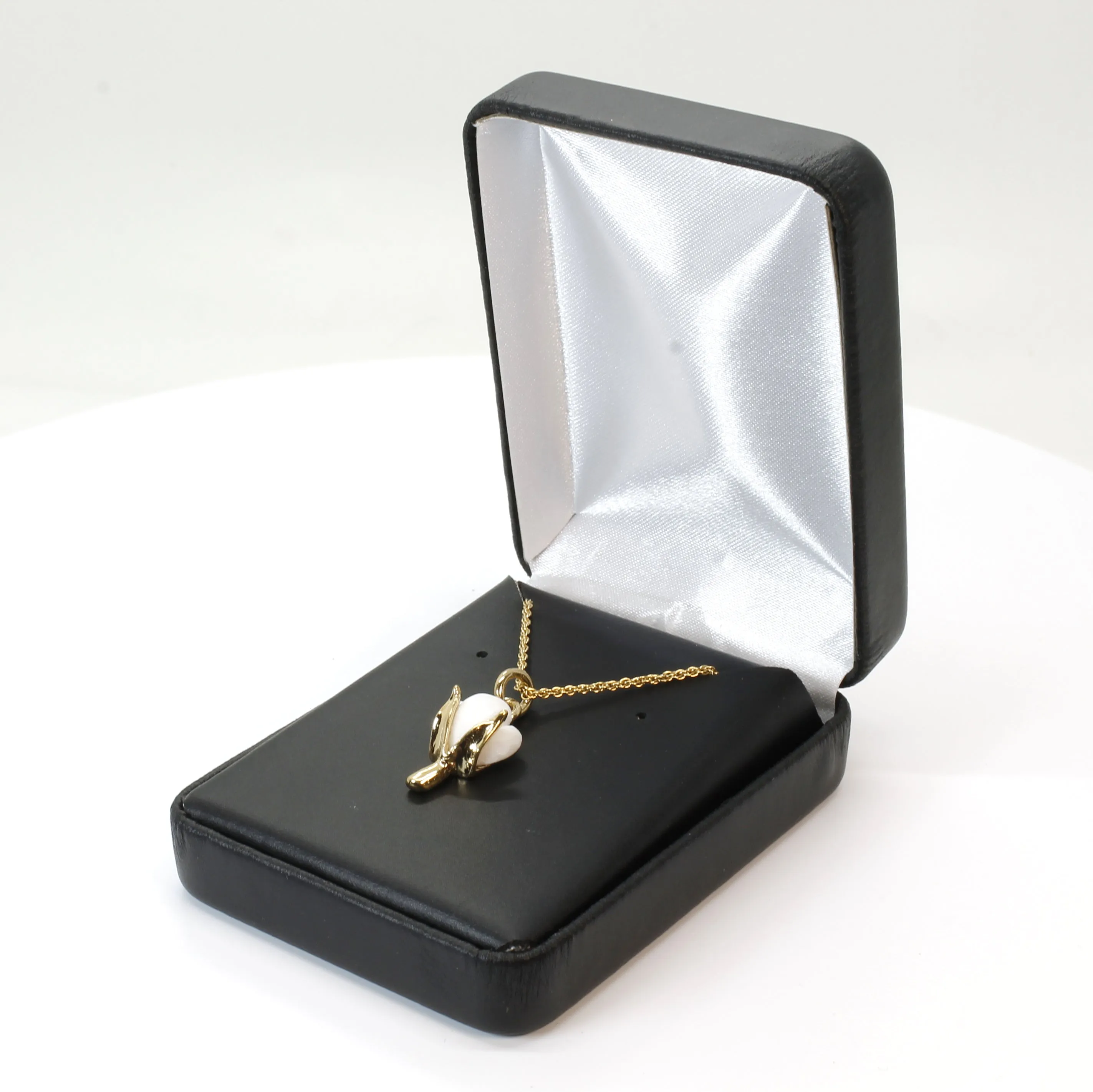 Second Anniversary Gift Handmade Cotton Boll Necklace in Gold Vermeil