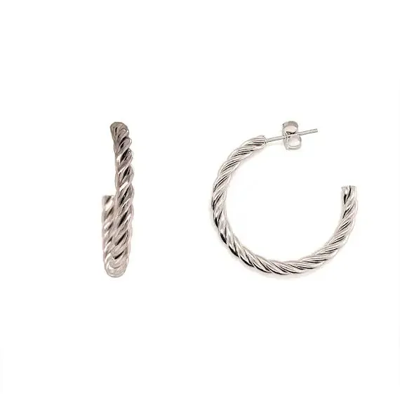 Silver Rope Hoops