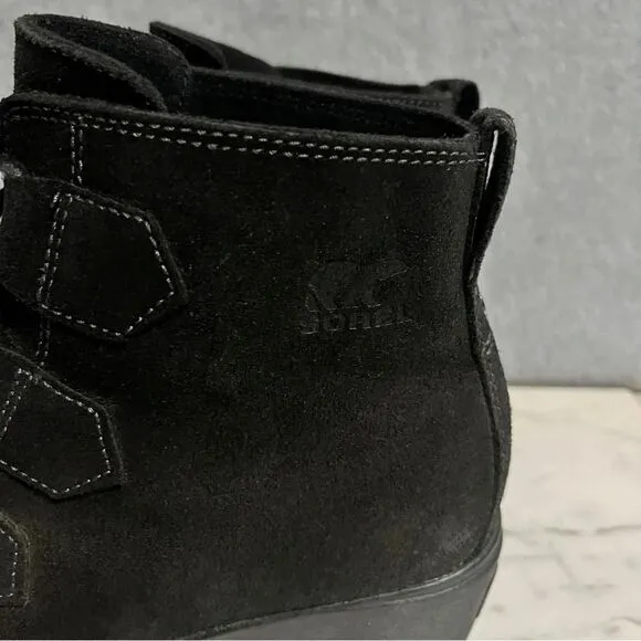 Sorel Women’s Tornado Duck Boot Wedge Ankle Boots Lace Up Warm Black 8.5