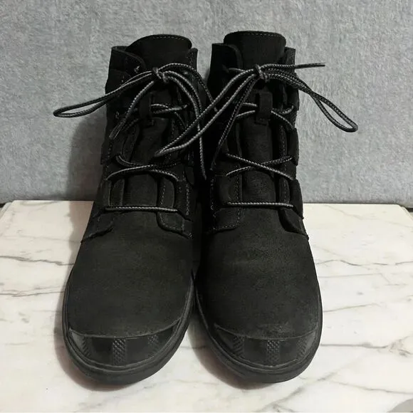 Sorel Women’s Tornado Duck Boot Wedge Ankle Boots Lace Up Warm Black 8.5