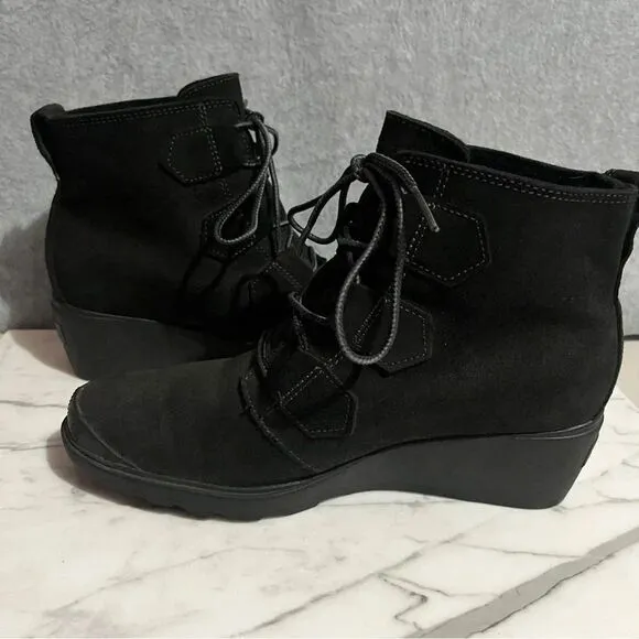 Sorel Women’s Tornado Duck Boot Wedge Ankle Boots Lace Up Warm Black 8.5