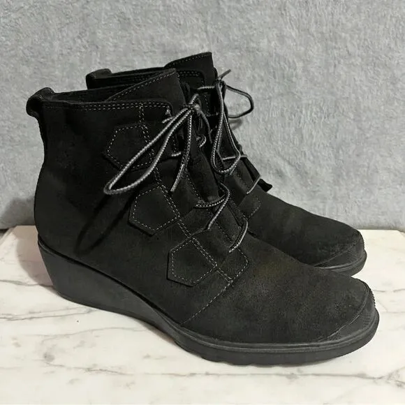Sorel Women’s Tornado Duck Boot Wedge Ankle Boots Lace Up Warm Black 8.5