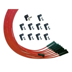 Spark Plug Wire Set - Ultra - Spiral Core - 8 mm - Red - Straight Plug Boots - HEI Style Terminal - Universal 8-Cylinder - Kit
