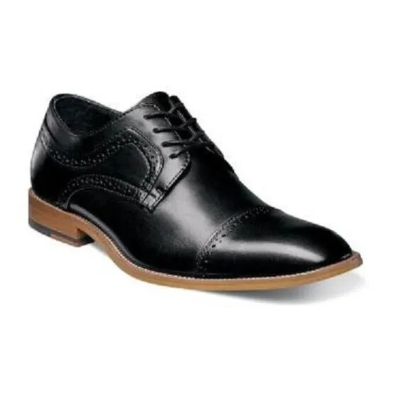 Stacy Adams Shoes Dickinson Cap Toe Oxford Classic Black Leather Men's Size‎ 13M
