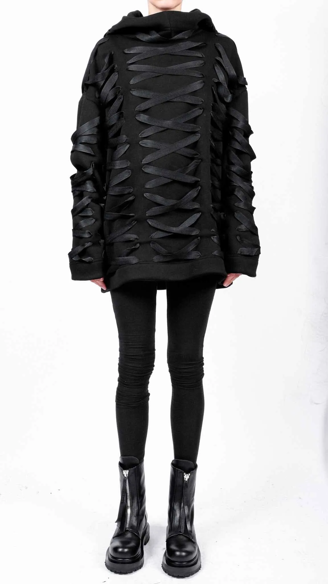 Sweatshirt Hoodie with Laces
