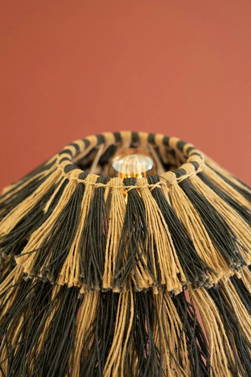 Table Lamp with Seagrass Bird Base and Jute Shade