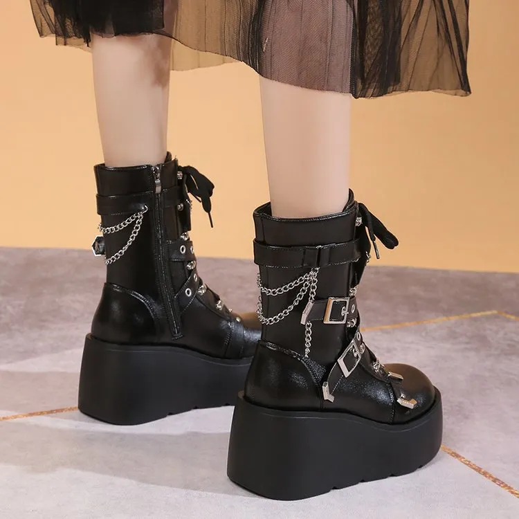 Thick Bottom Pendant Boots